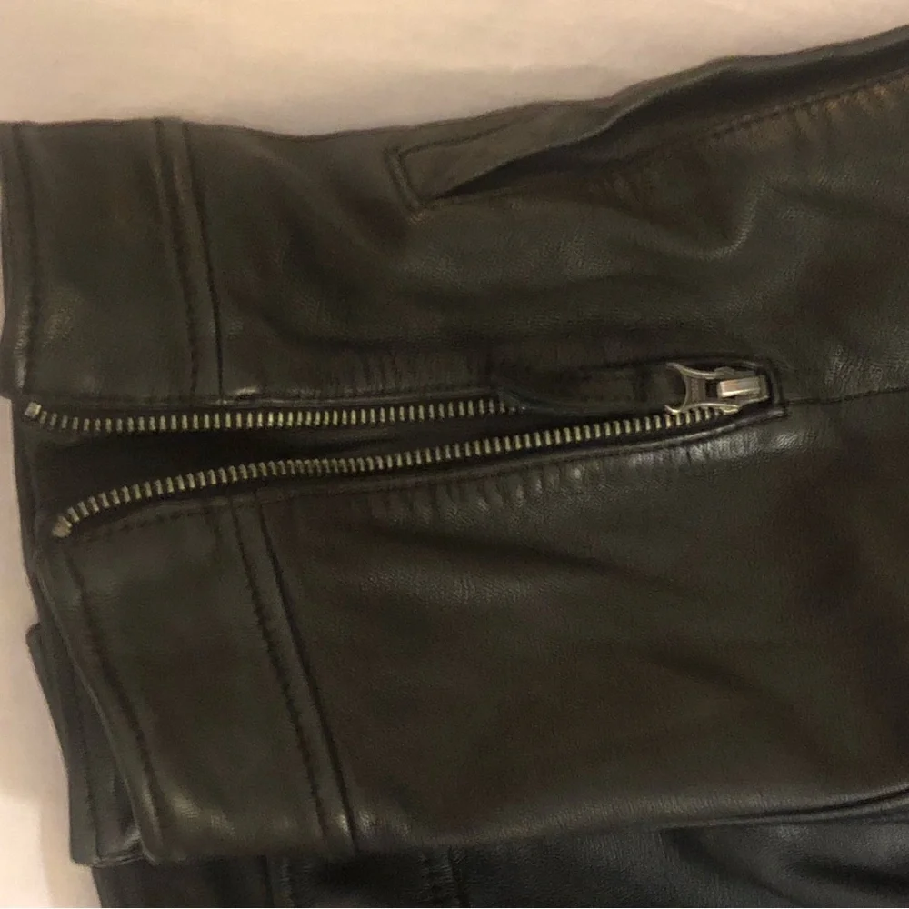 Treasure &Bond Black 100% Leather Vest Nordstrom Brand Biker Babe Women’s Small - Picture 13 of 14